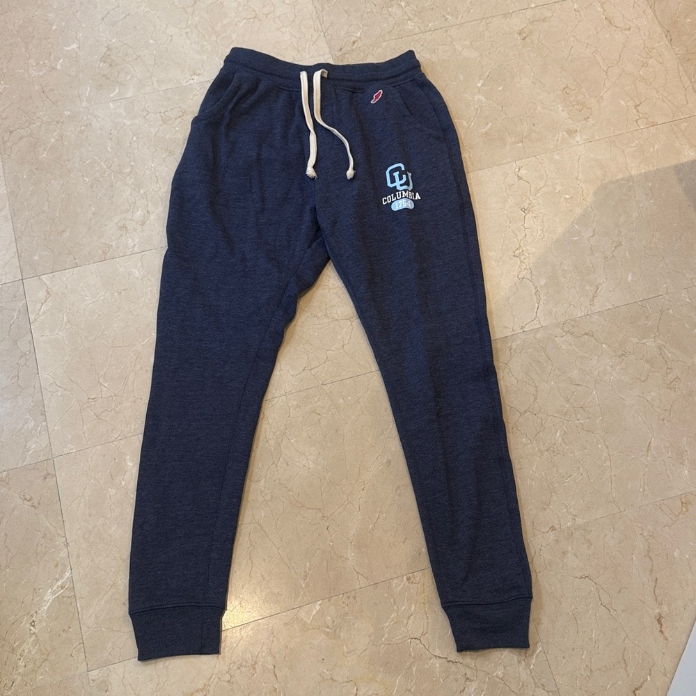 Columbia Dark Blue Sweatpants with Cream Drawstring